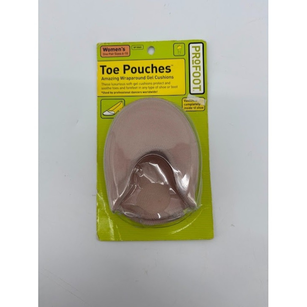 PROFOOT Toe Pouch Cushions Women's 6-10 (1 Pair) Protects Toes Cushions & Suppor